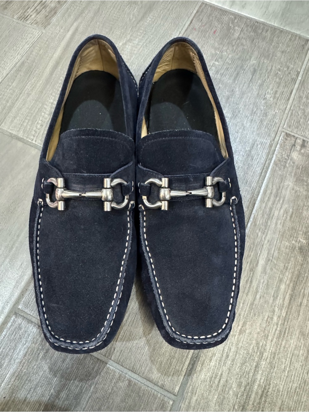 Men's Black Suede Bit Loafers